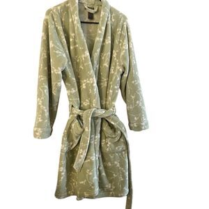 Liz Claborne Women's M Green Kimono-Style Bathrobe
